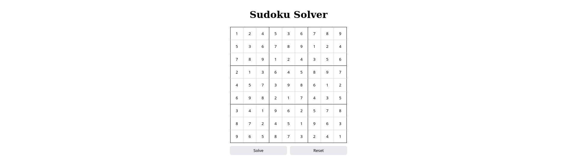 Project SudokuSolver webui