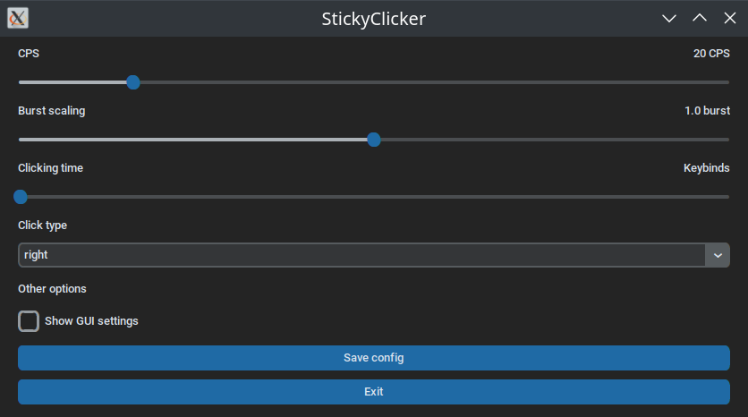 Stickyclicker autoclicker GUI on kubuntu 22.04 LTS